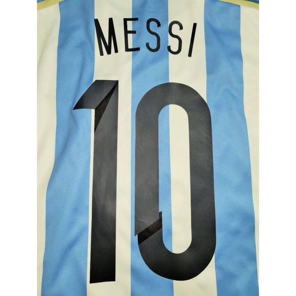 Messi Argentina 2014 WORLD CUP SEMIFINAL Long Sleeve Soccer Jersey Shirt L SKU# - Picture 4 of 9